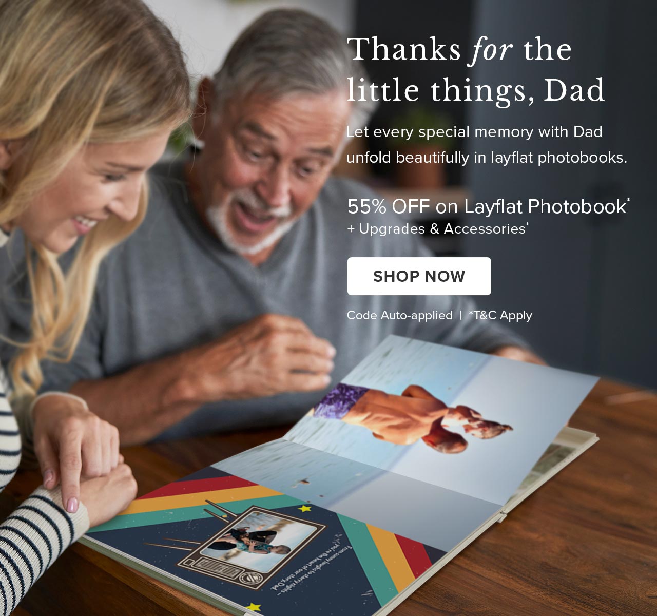 55% OFF on Layflat Photobooks | Shop Now