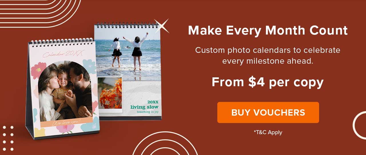 Custom photo calendars from $4 per copy | Buy Vouchers