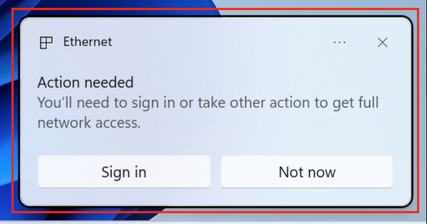 Windows Pop Up Prompt ''Action Needed''