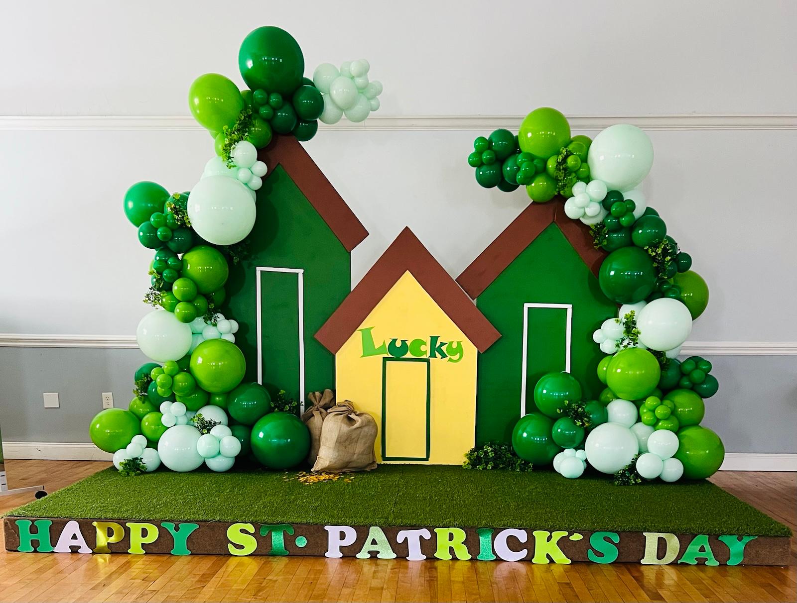 St. Patrick's Day themed event backdrop