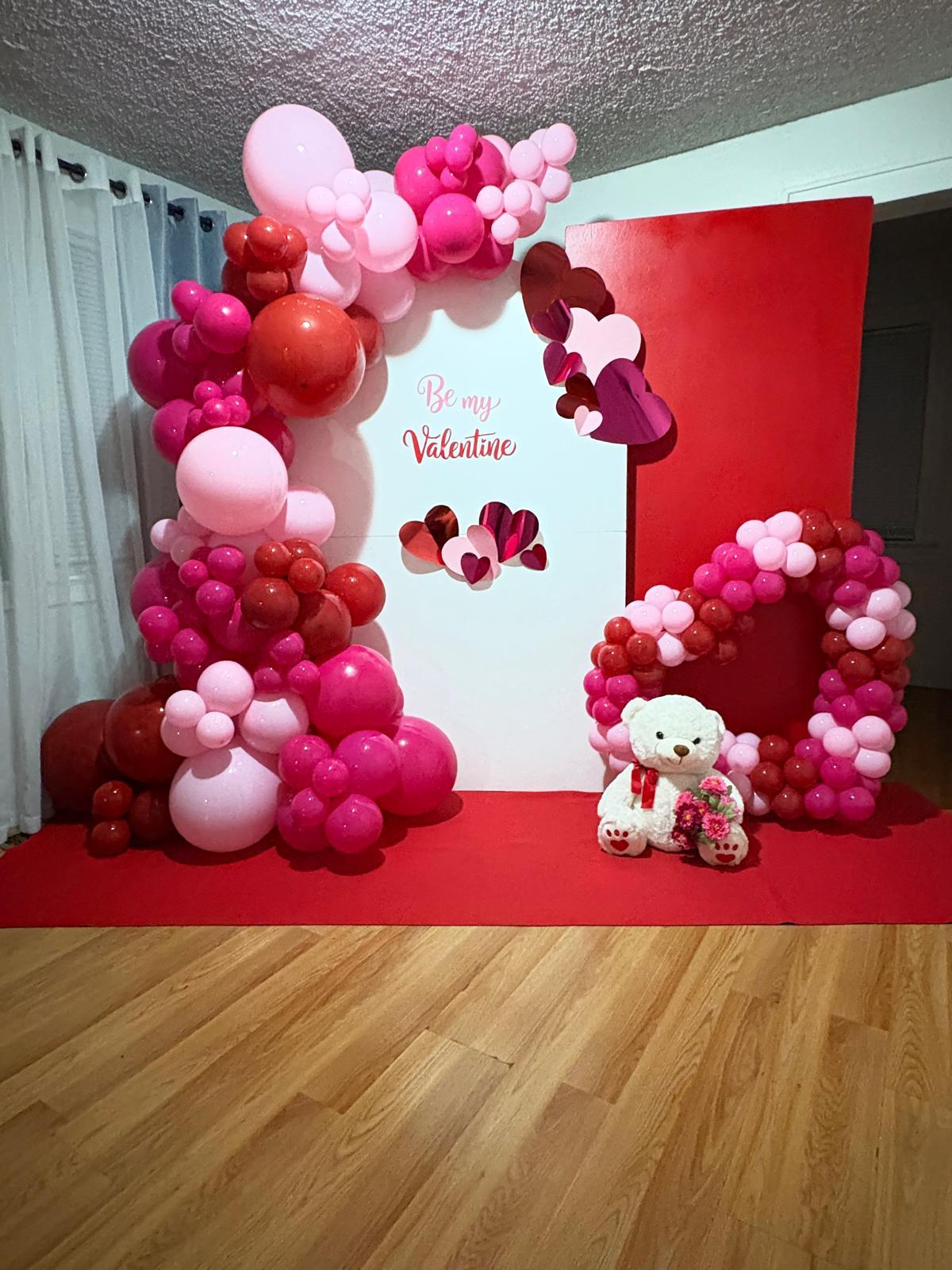 Valentine's Day themed balloon decoration